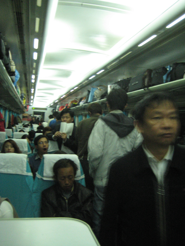 viaggio in treno senza posto, shanghai beijing